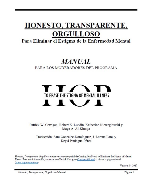 Portada del manual del programa HOP Portada del manual del programa HOP