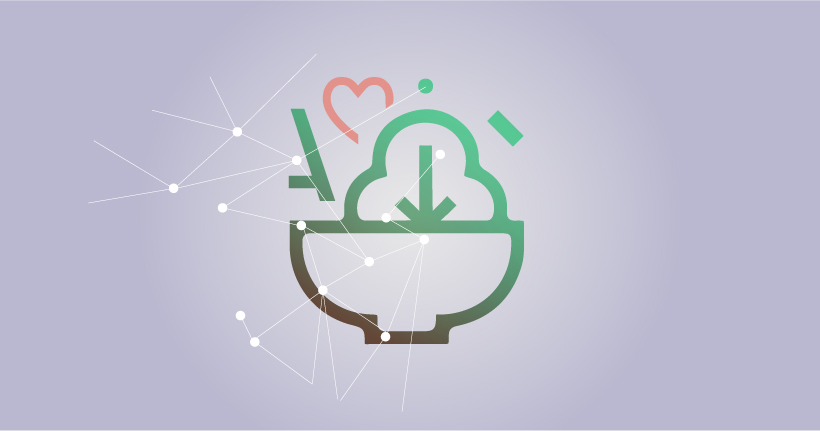 Icono infografía sobre alimentación