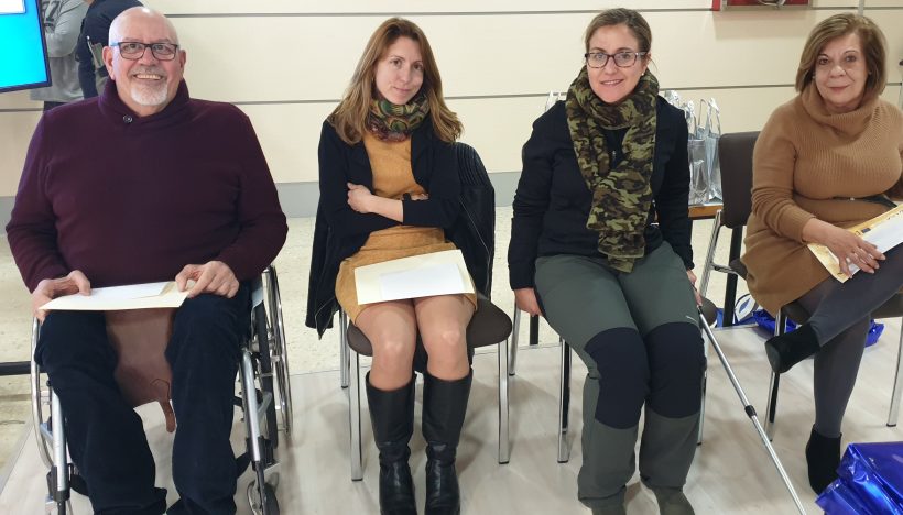 Paco Orrequia, Pacricia Cid, Vanesa García y Juani Bey, alumnado del CRMF. Imagen vía Paco Orrequia