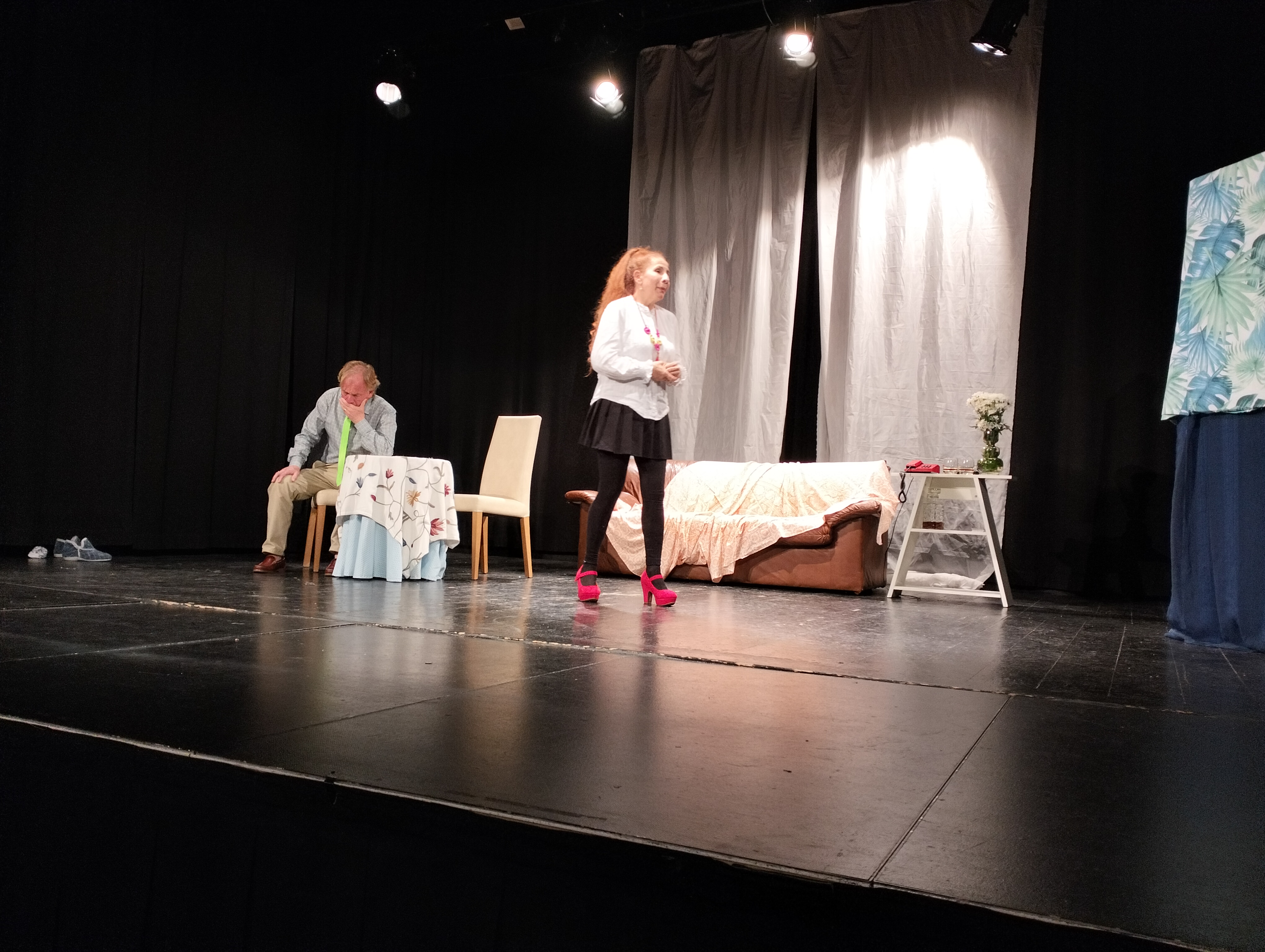 Representación de la obra de teatro «De par en par» del premio Nobel Darío Fo.